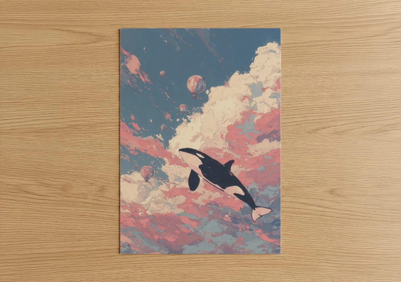 Orca Whale Sky Fantasy Art Print Wall Art