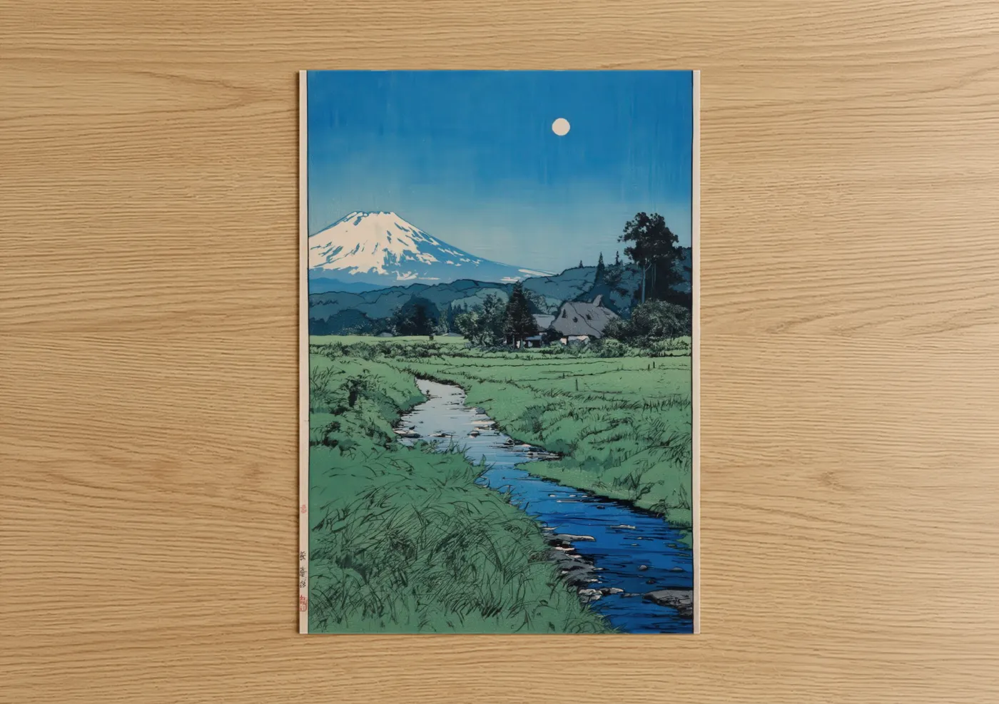 Mount Fuji Rural Landscape Japanese Wall Art