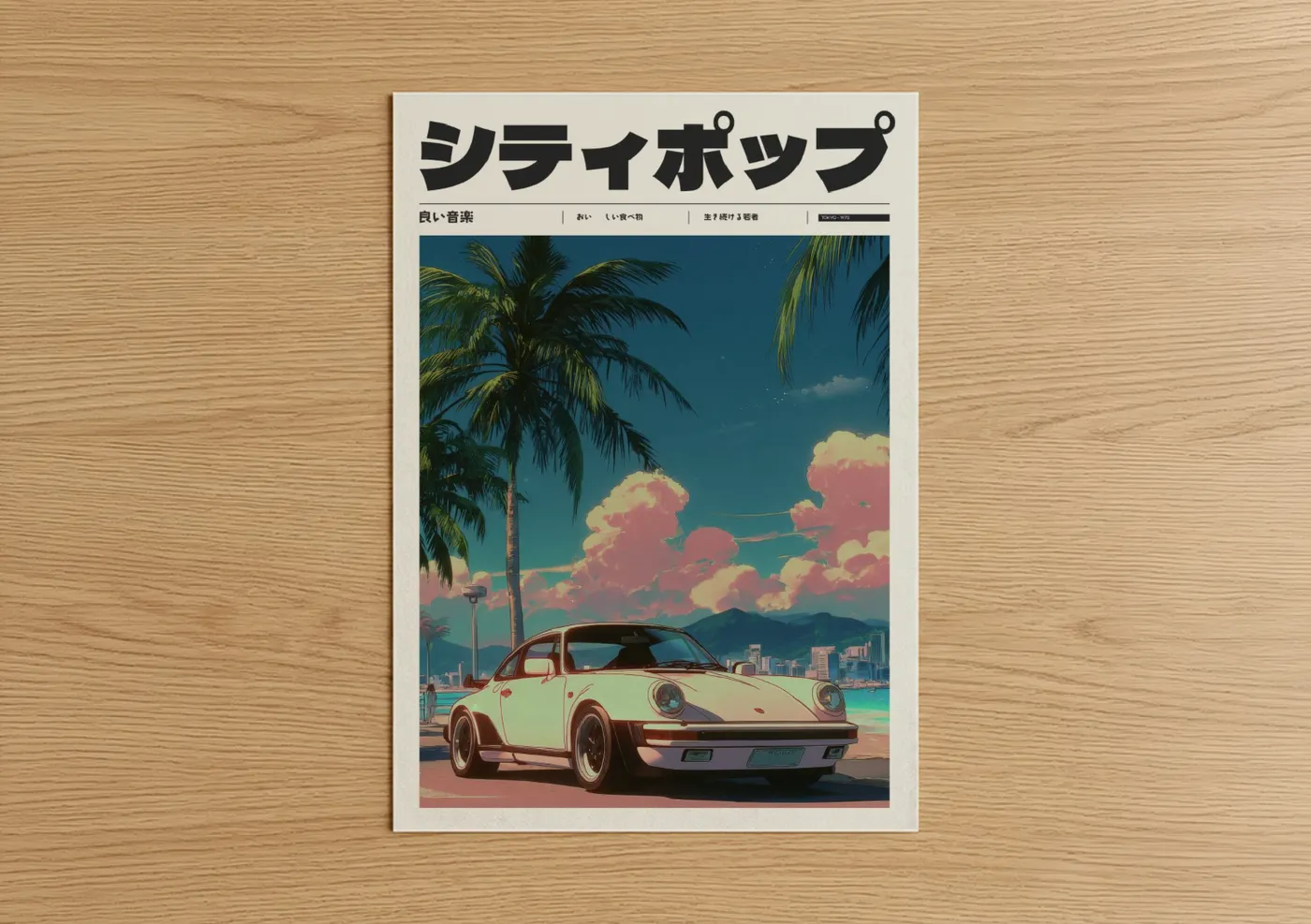 Retro Anime Roadster Japanese Pop Wall Art