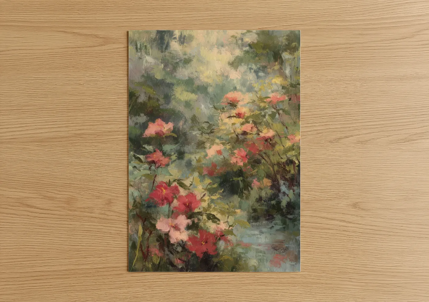 Romantic Hibiscus Garden Impressionist Wall Art