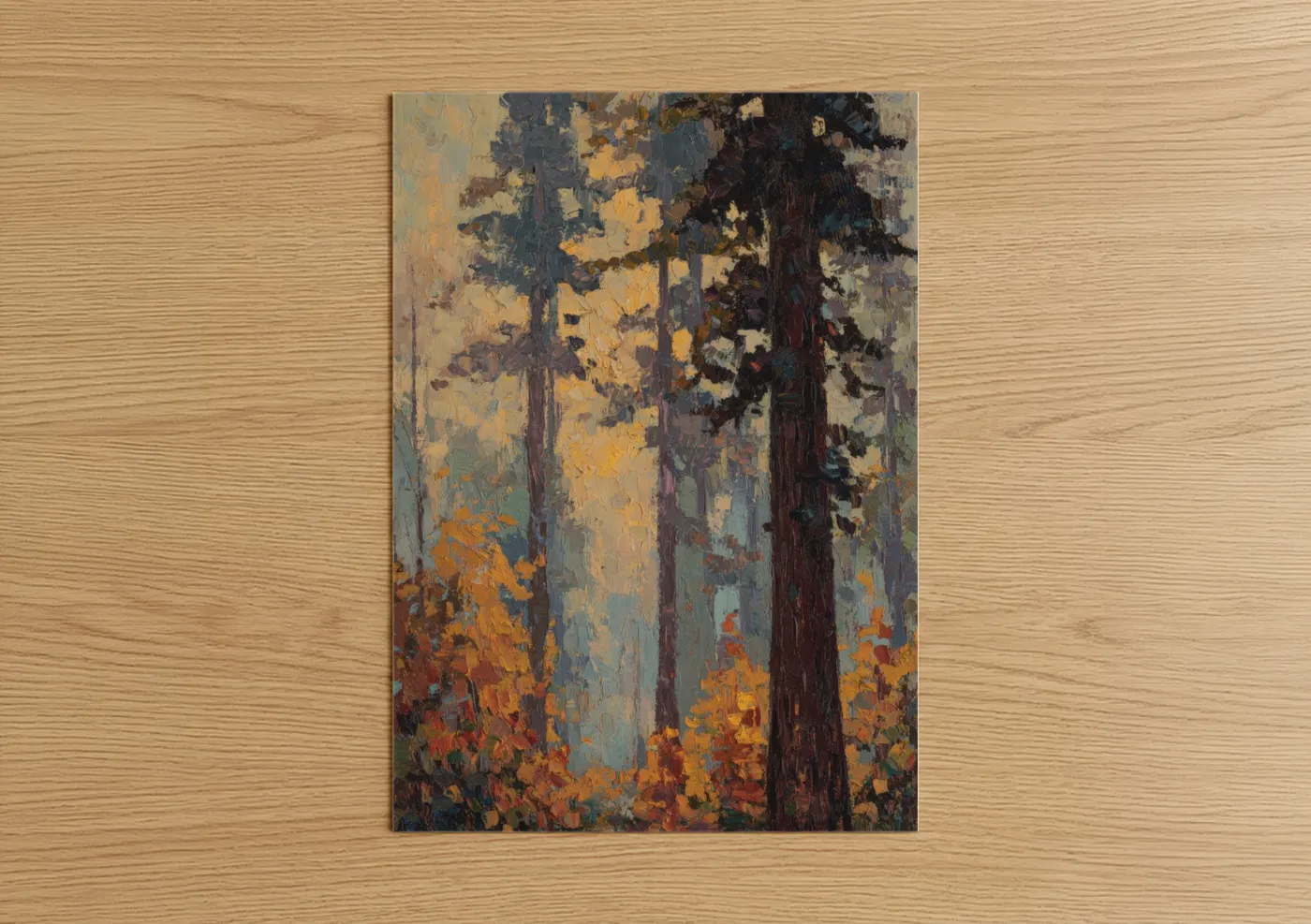 Autumn Redwoods Forest Impressionist Wall Art