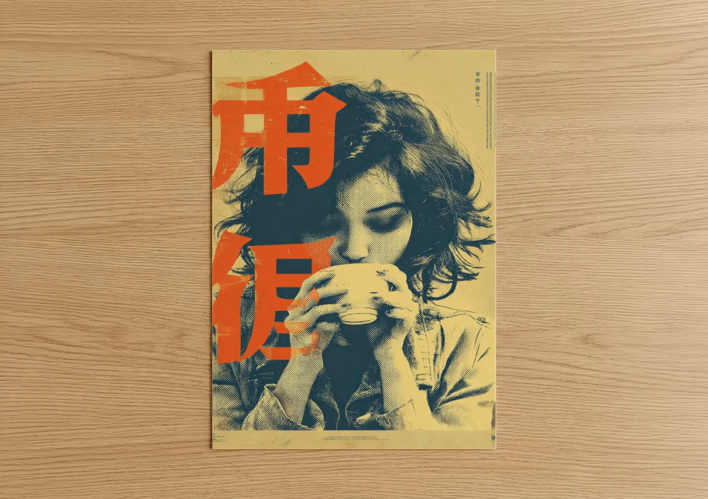Vintage Japanese Coffee Poster Art Wall Art
