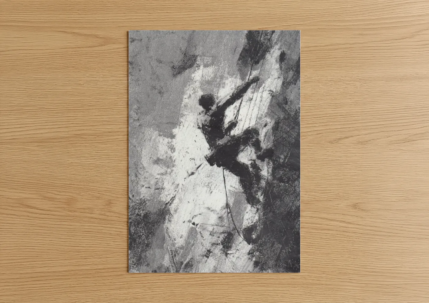 Ice Climbing Monochrome Action Sport Wall Art