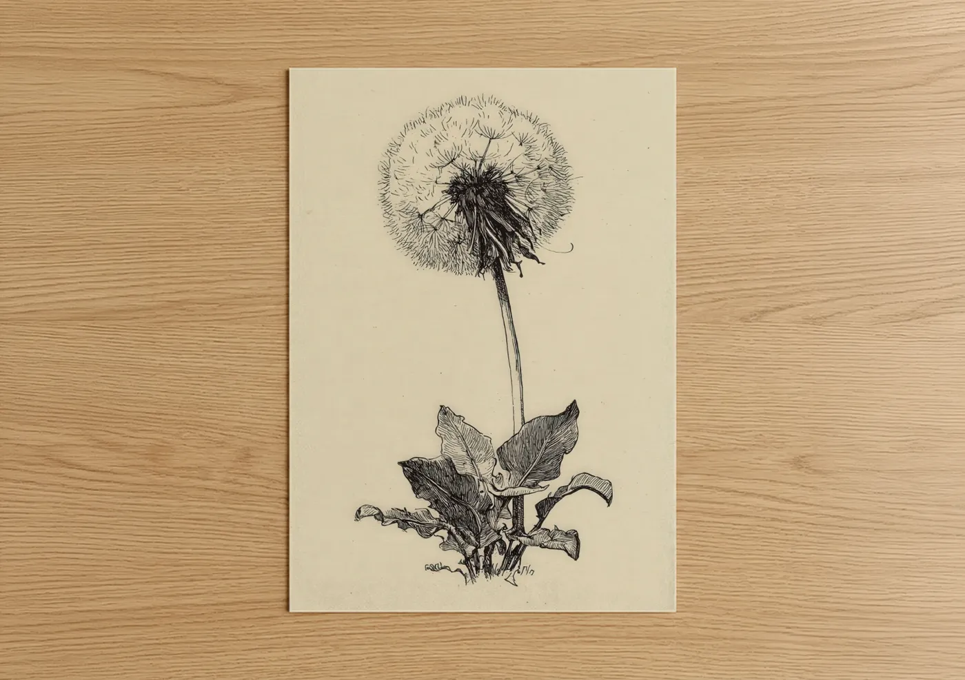 Delicate Dandelion Botanical Line Wall Art