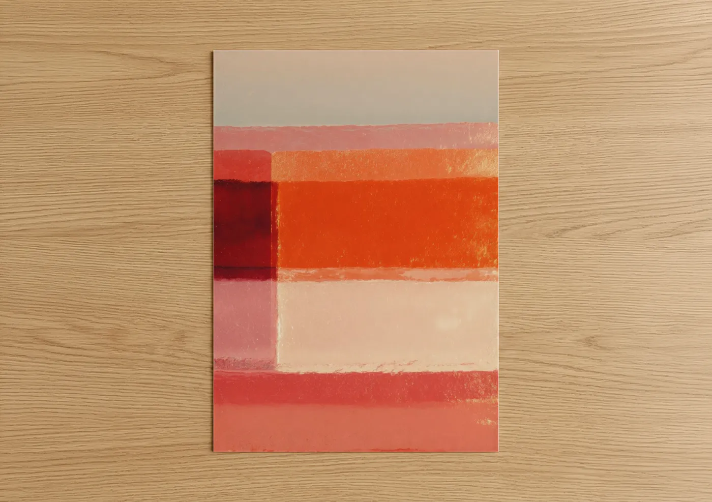Crimson Layers Abstract Expressionism Wall Art