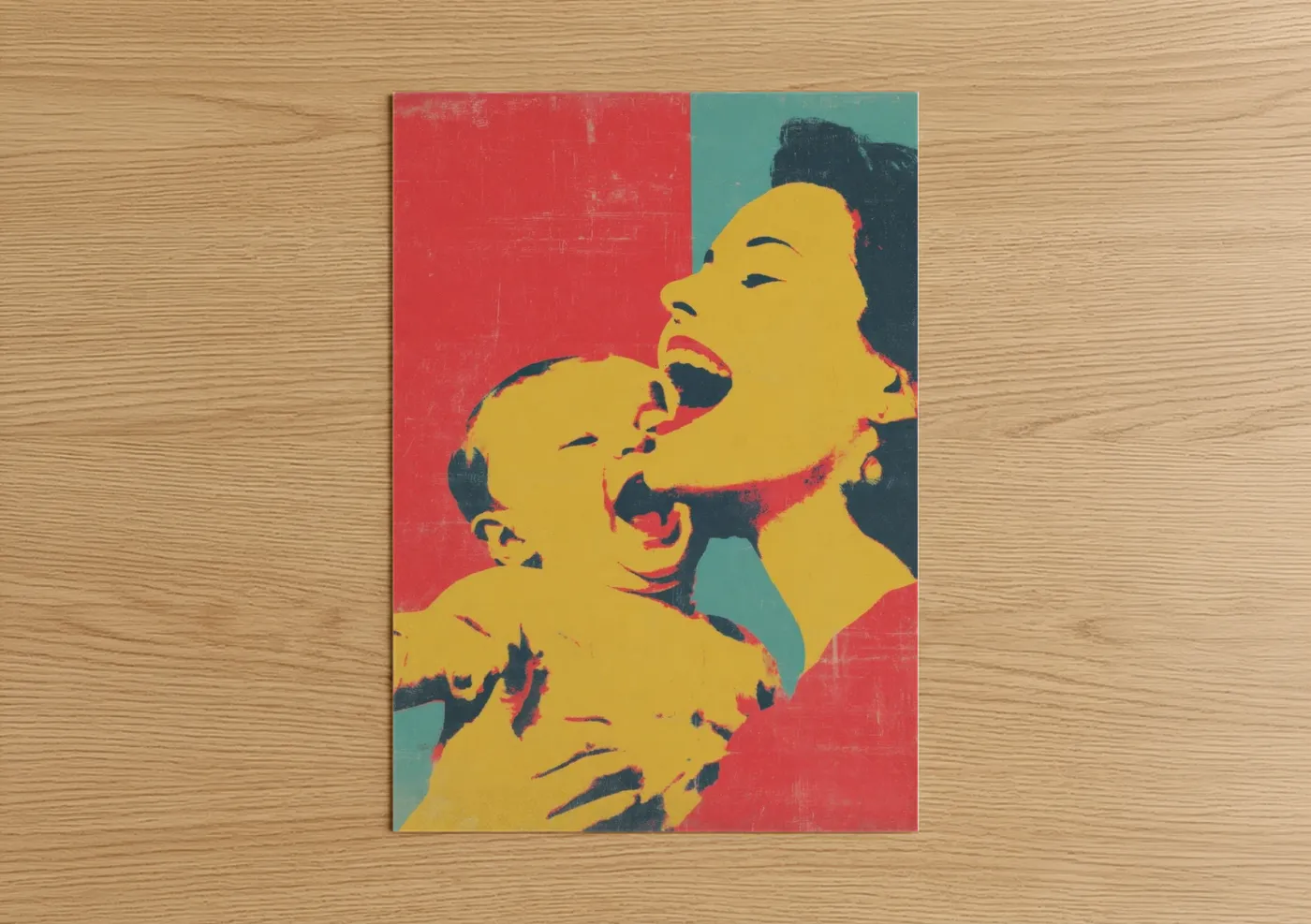 Mother and Baby Pop Art Portrait Wall Art