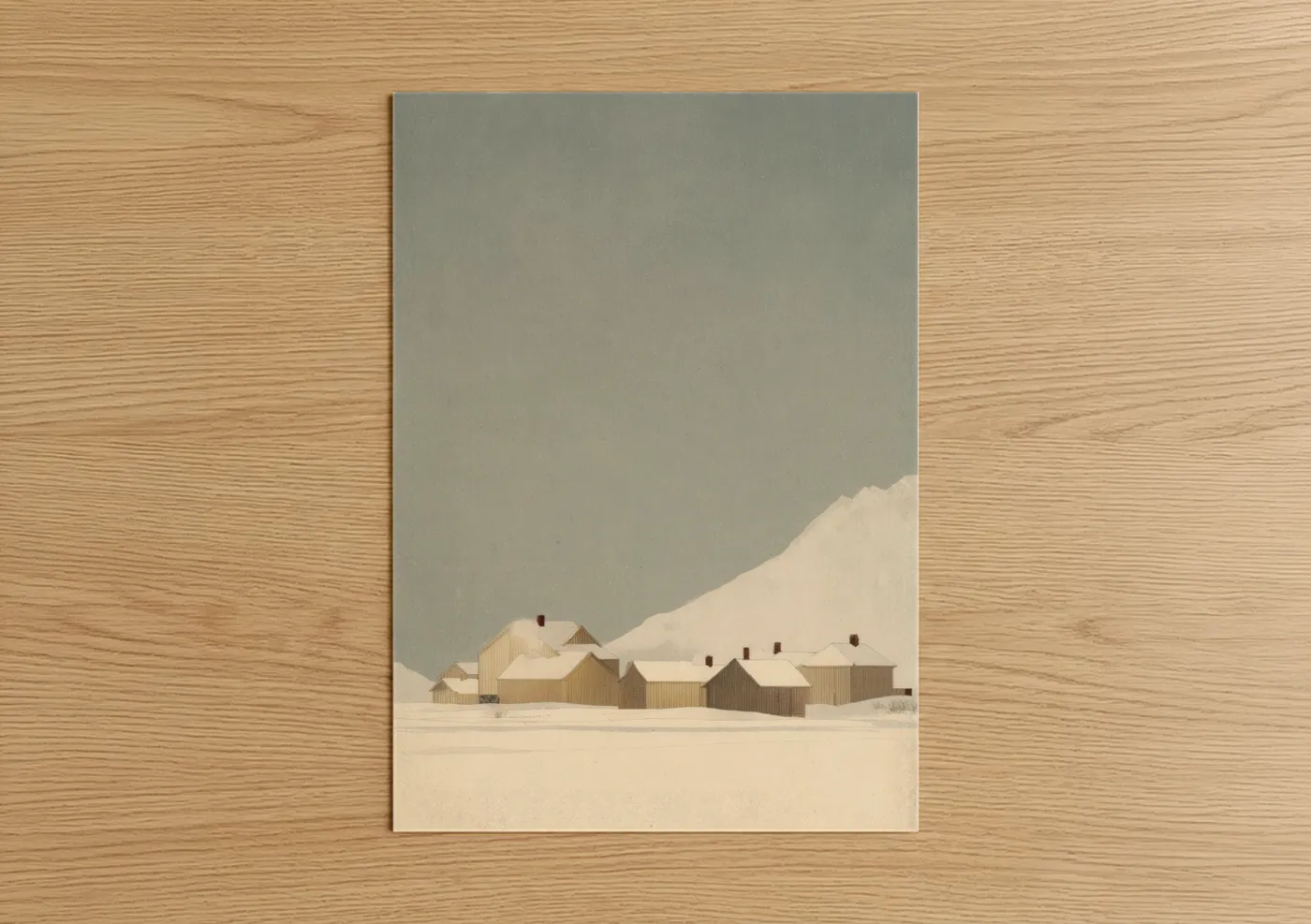 Snowy Village Winter Architecture Wall Art