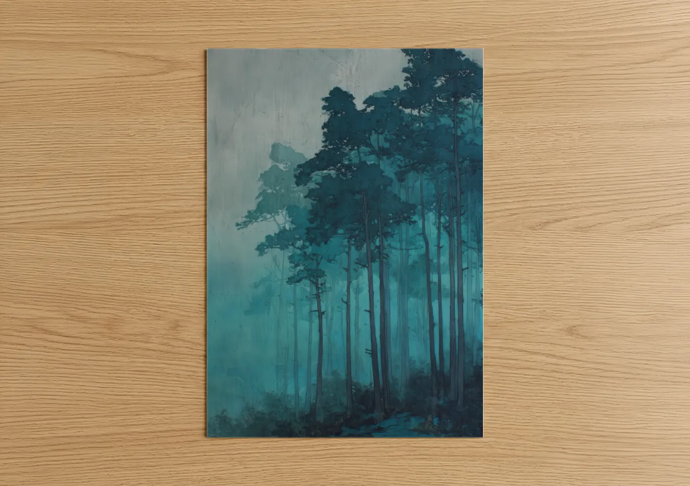 Misty Forest Trees Atmospheric Nature Wall Art