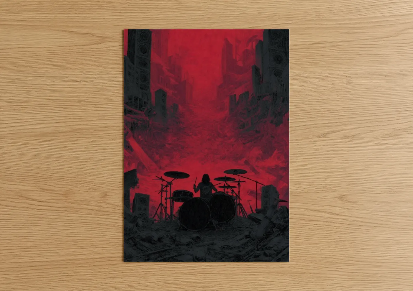 Death Metal Drummer Urban Dystopia Wall Art