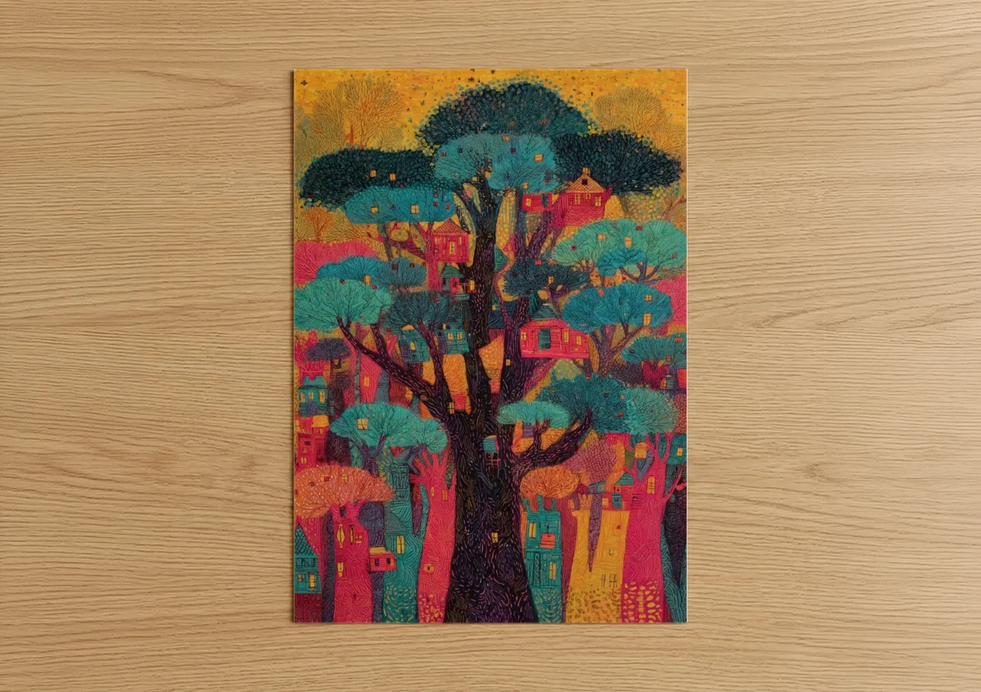 Whimsical Banyan Tree Illustration Wall Art