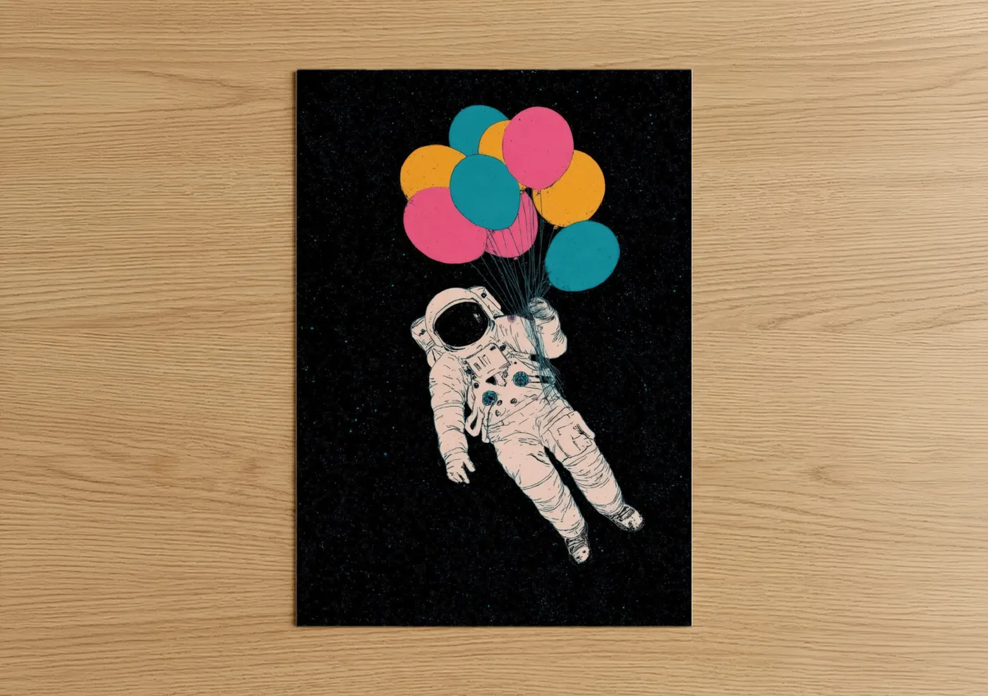 Floating Astronaut Balloons Space Wall Art