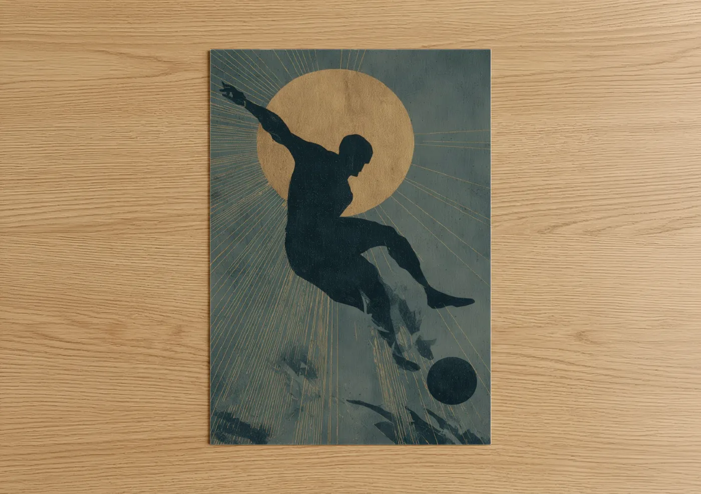 Aerial Soccer Kick Dynamic Sports Wall Art
