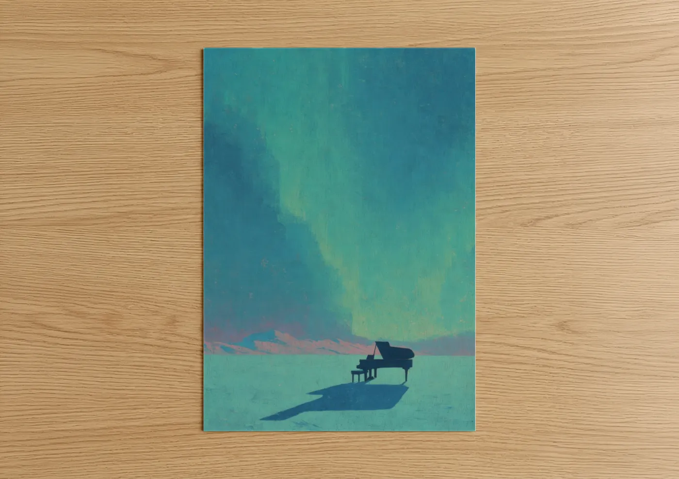 Aurora Piano Northern Lights Wall Art
