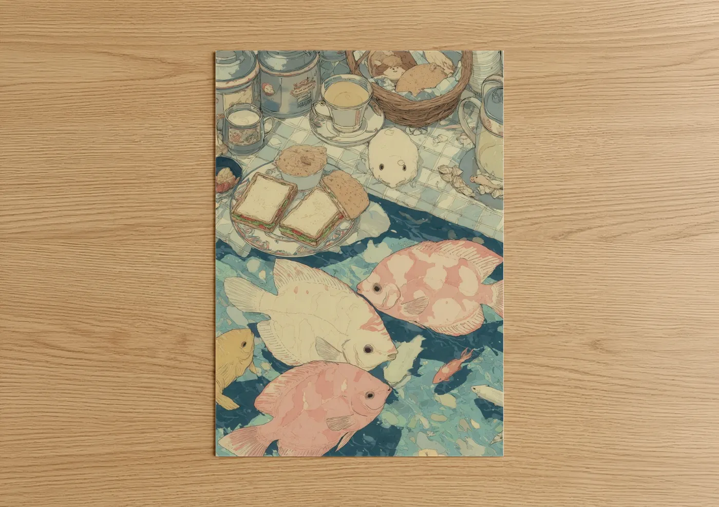 Whimsical Discus Fish Picnic Wall Art