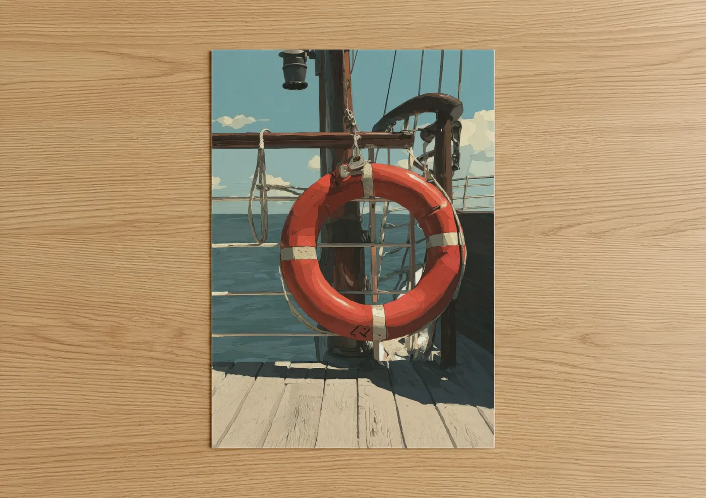 Vintage Life Ring Nautical Decor Wall Art