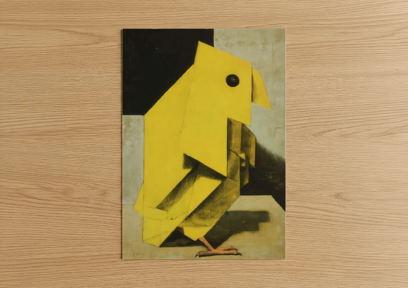 Yellow Geometric Canary Abstract Wall Art