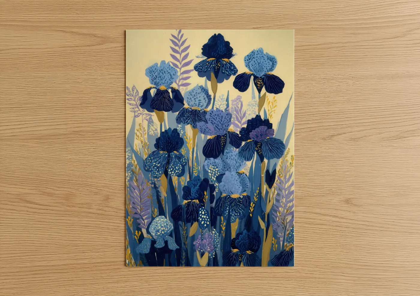 Midnight Iris Garden Botanical Wall Art