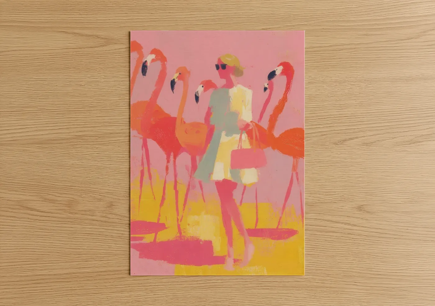 Flamingo Fashion Illustration Pop Wall Art