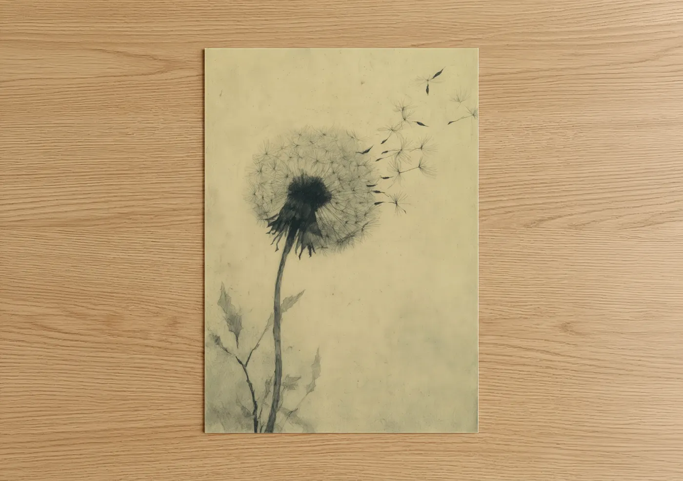 Drifting Dandelion Seeds Botanical Wall Art
