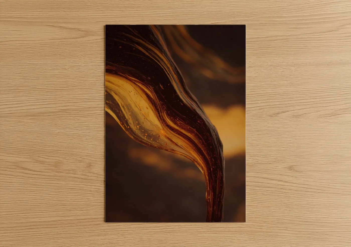 Molten Amber Glass Flow Wall Art