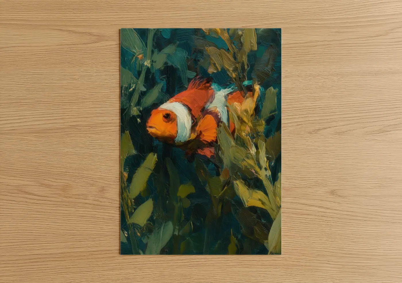 Abstract Clownfish Expressionist Oil Wall Art