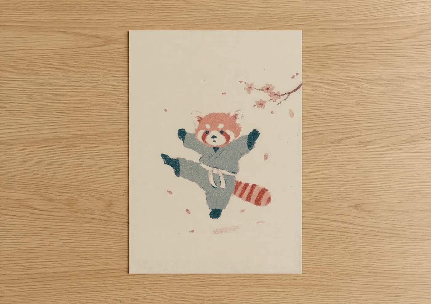 Red Panda Taekwondo Martial Arts Wall Art
