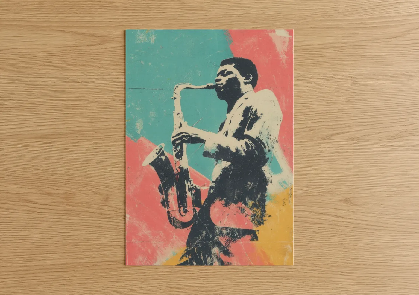 Jazz Saxophonist Mardi Gras Pop Wall Art