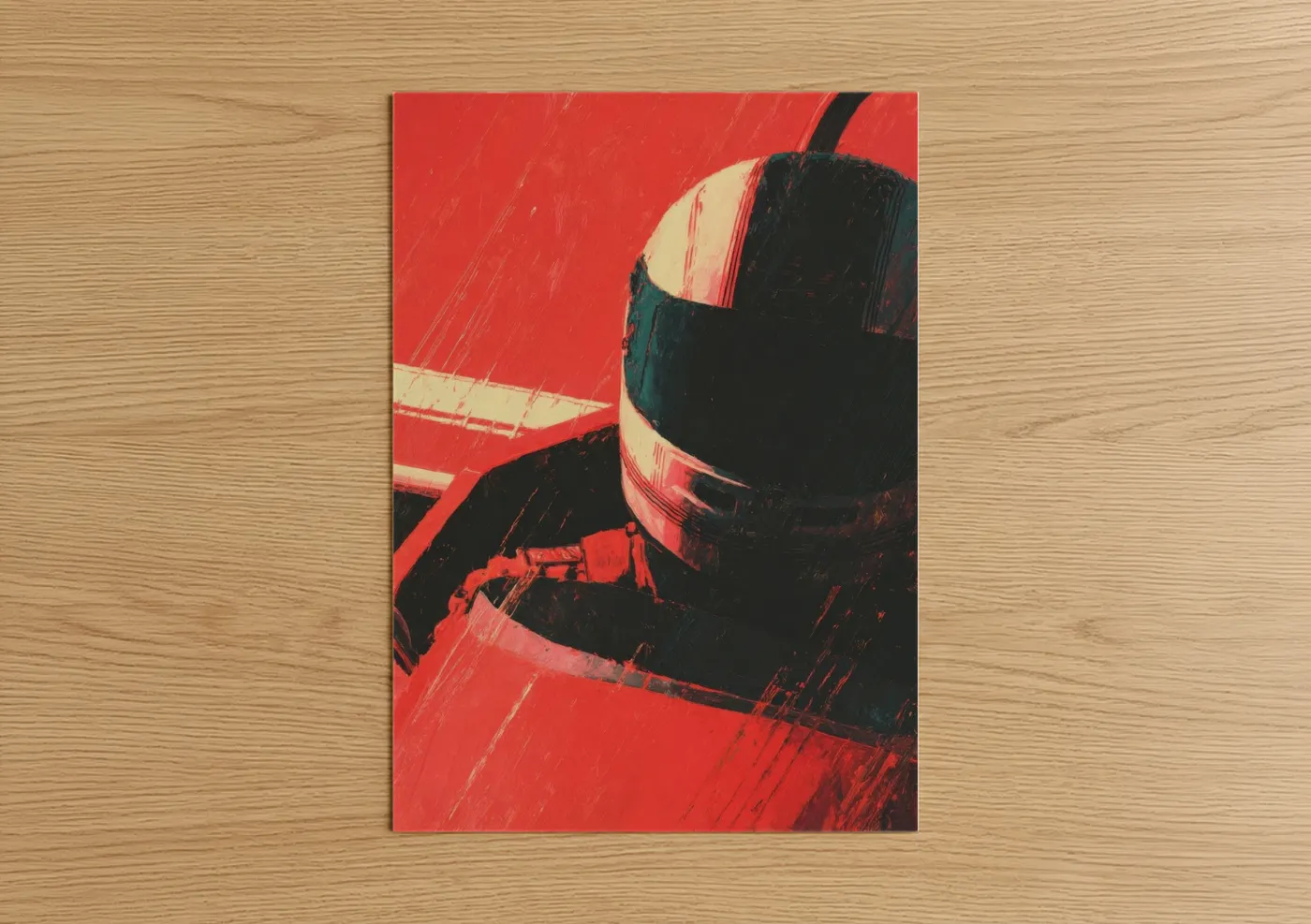 High-Speed Racing Car Red Abstract Wall Art