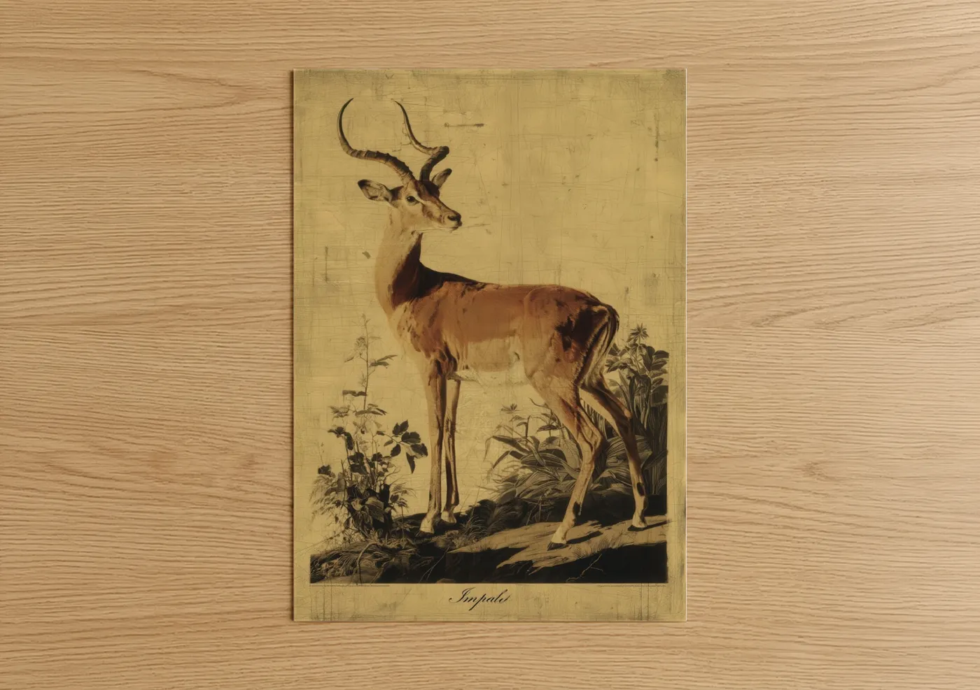Antelope Botanical Vintage Illustration Wall Art