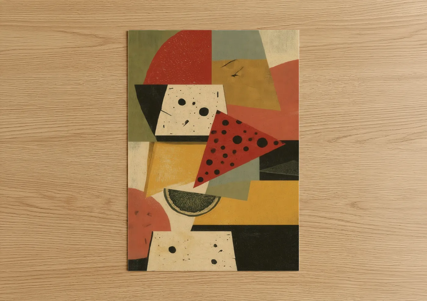 Geometric Cheese Abstract Art Design Wall Art
