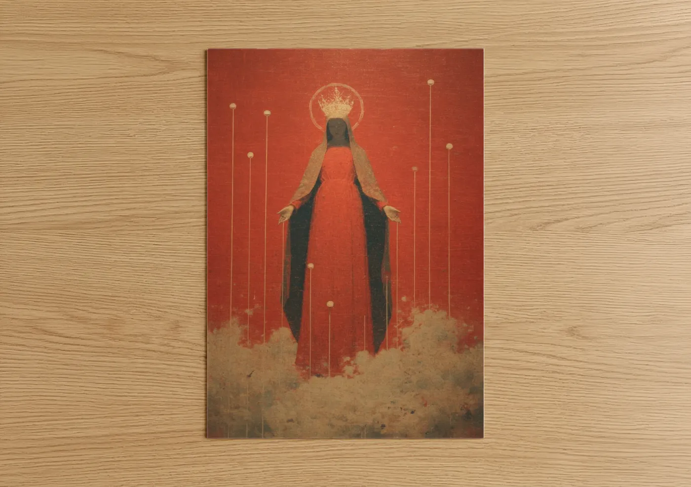 Sacred Virgin Mary Religious Christian Icon Wall Art