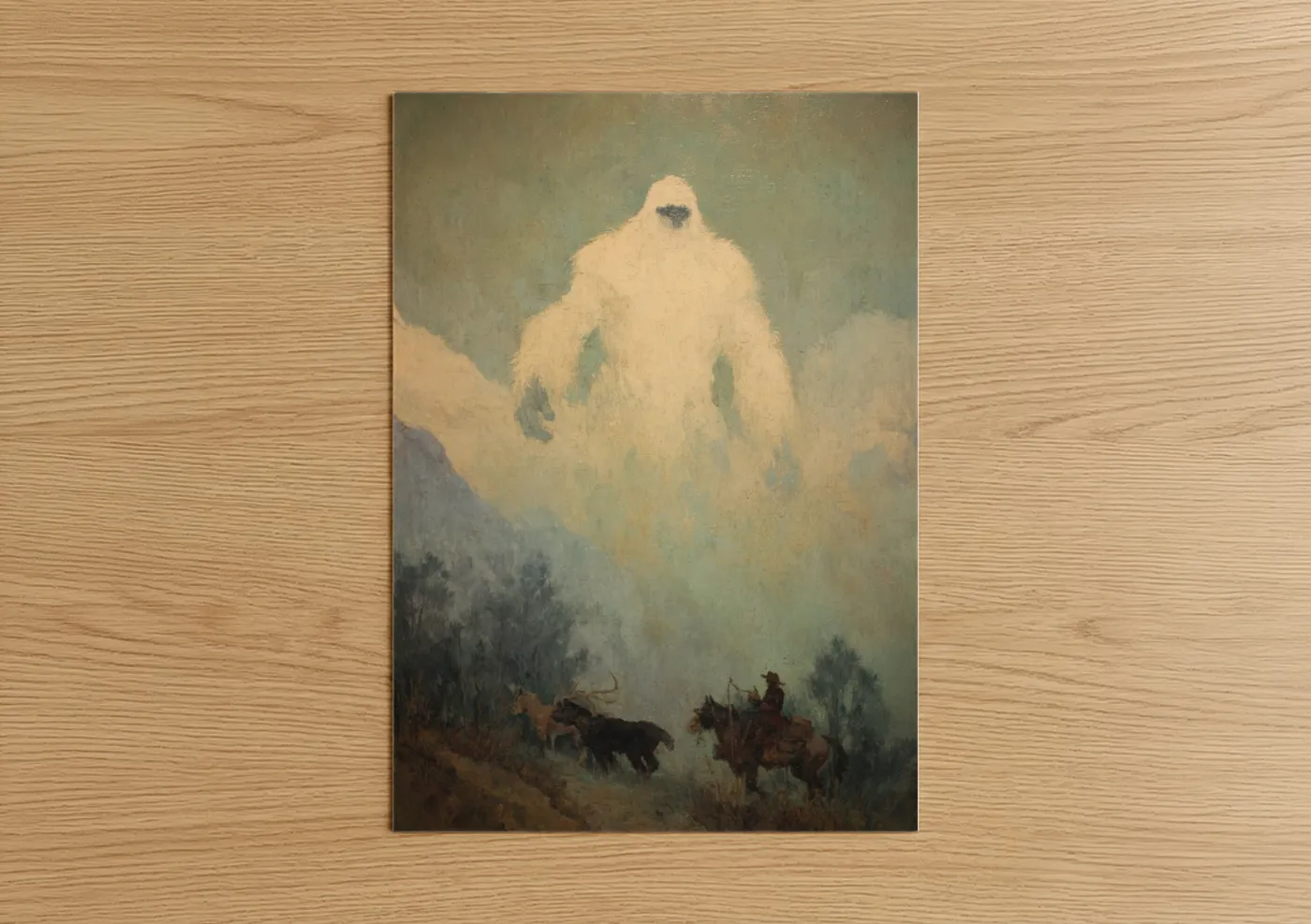 Yeti Mountain Mist Oil Painting Wall Art