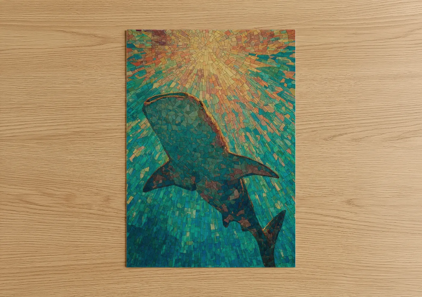 Whale Shark Abstract Mosaic Wall Art