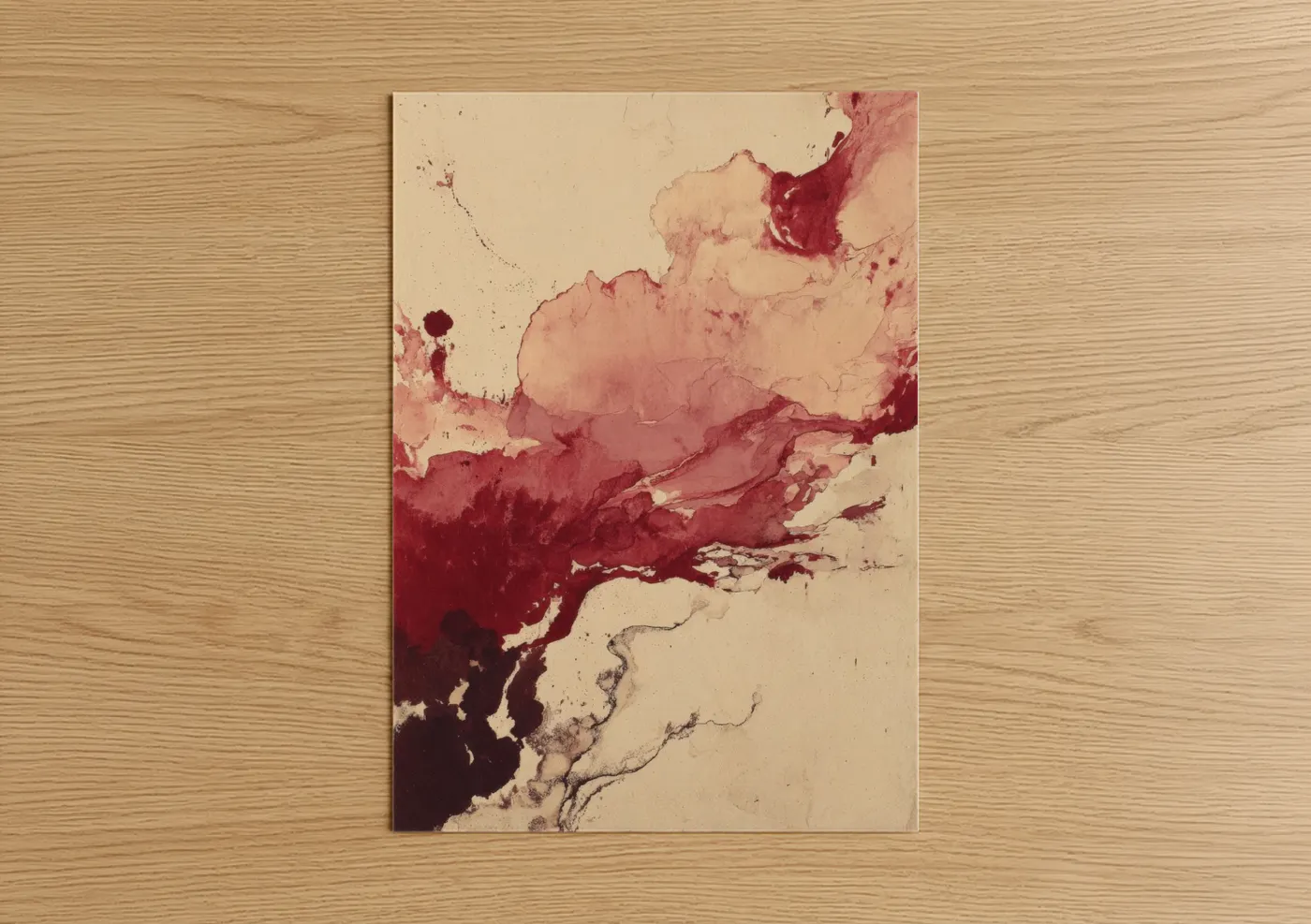 Rosé Wine Swirl Abstract Wall Art