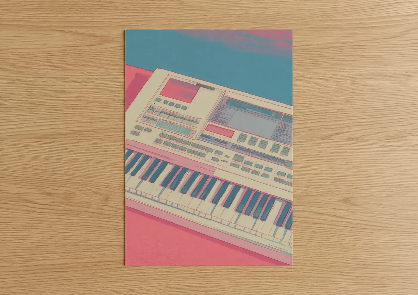 Pastel Synthesizer Y2K Aesthetic Wall Art