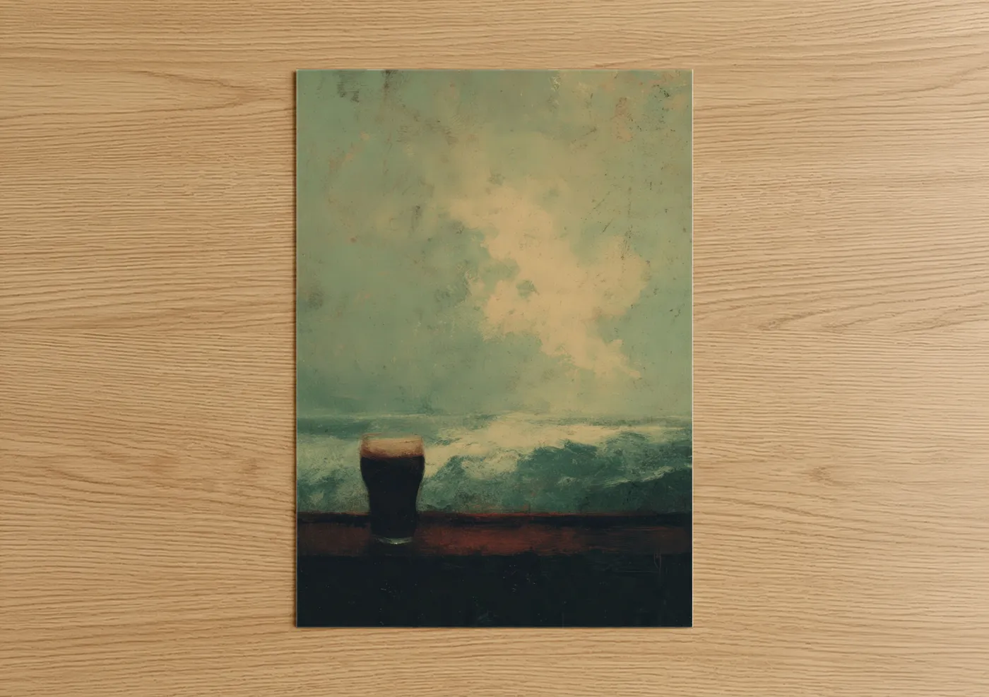 Coastal Beer Contemplation Ocean View Wall Art