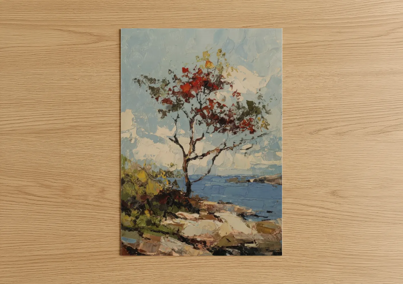 Coastal Arbutus Tree Watercolor Landscape Wall Art