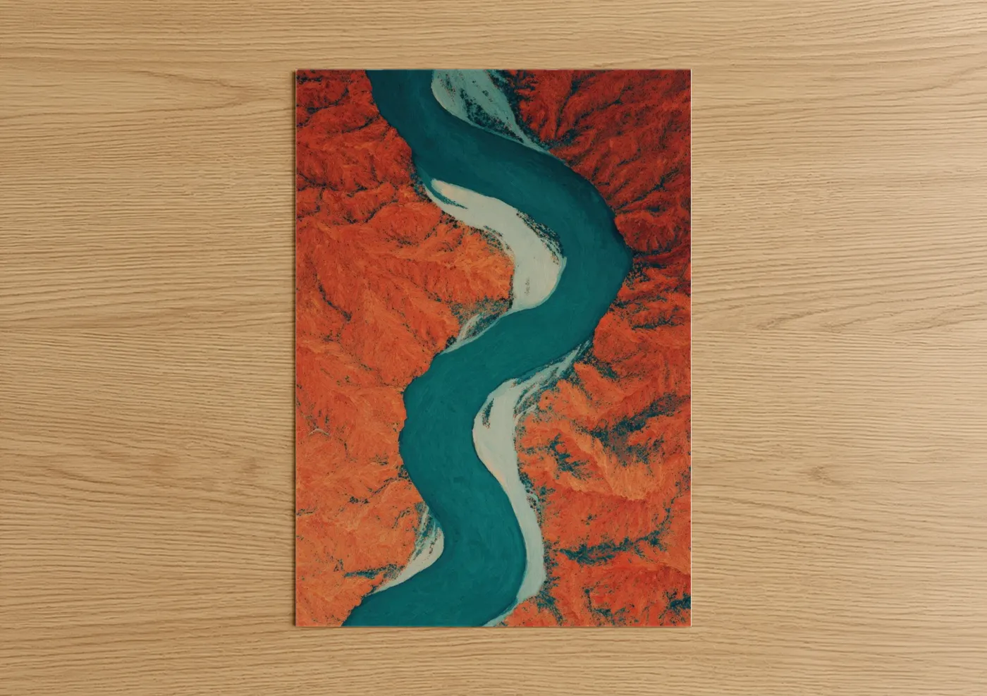 Crimson Canyon River Aerial View Wall Art