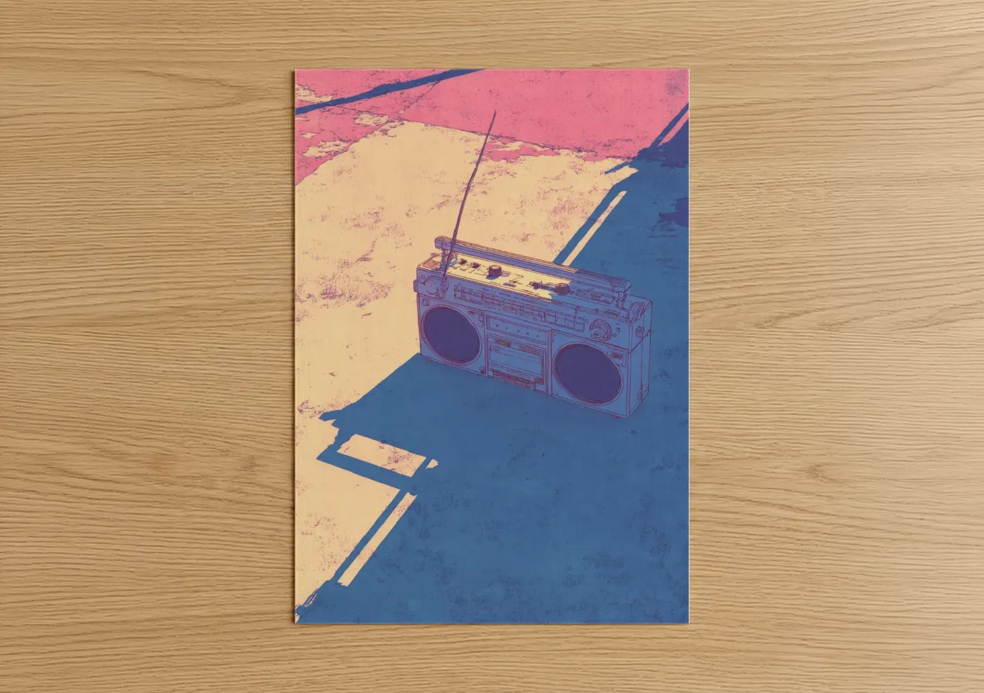 Retro Boombox Pop Art Illustration Wall Art