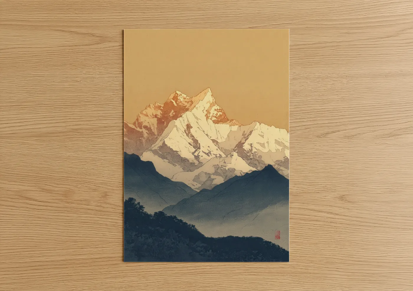 Golden Alpine Mountain Landscape Sunrise Wall Art