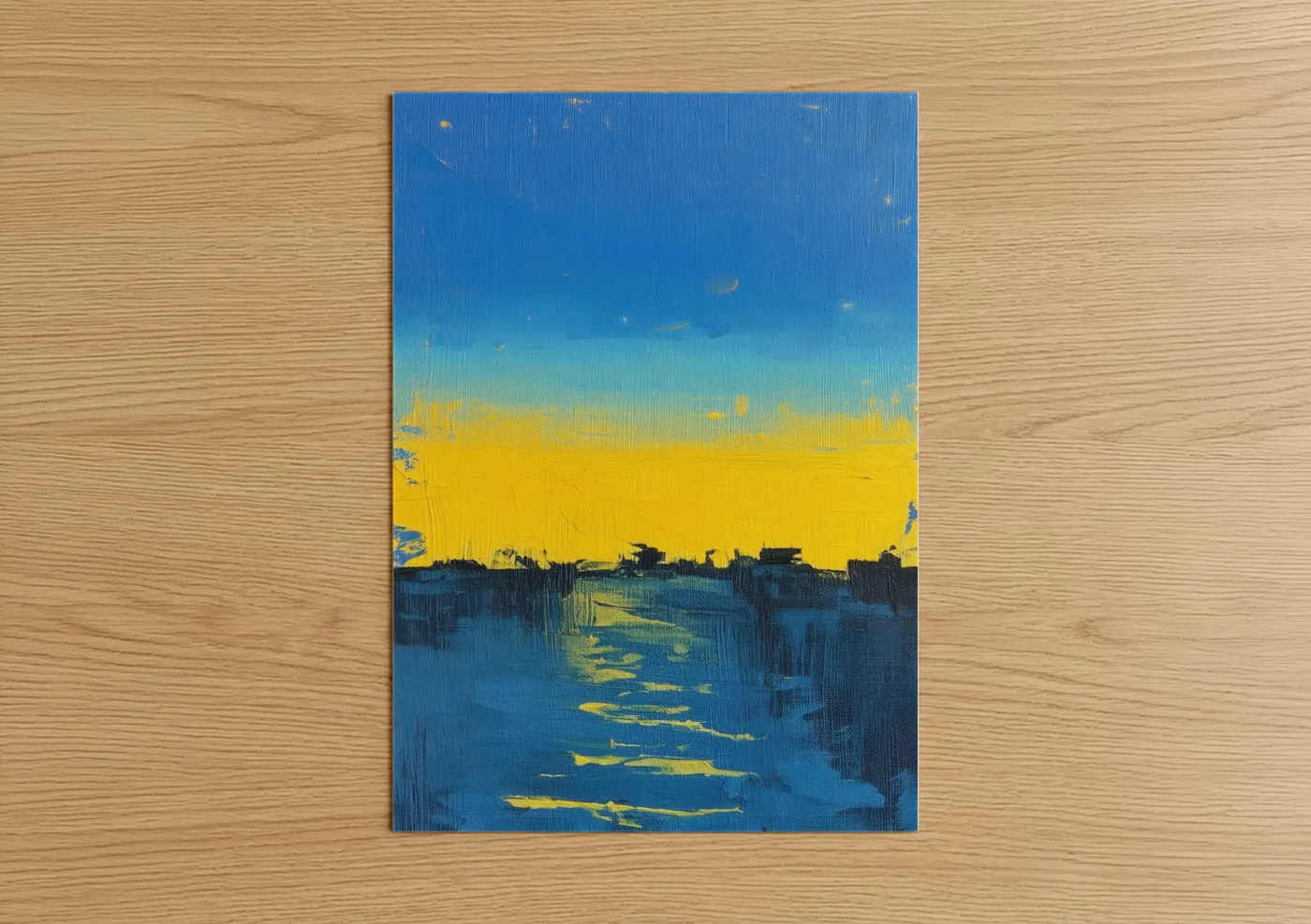 Golden Horizon Abstract Modern Wall Art