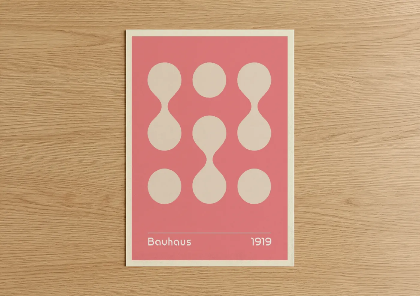 Bauhaus Geometric Circles Abstract Wall Art