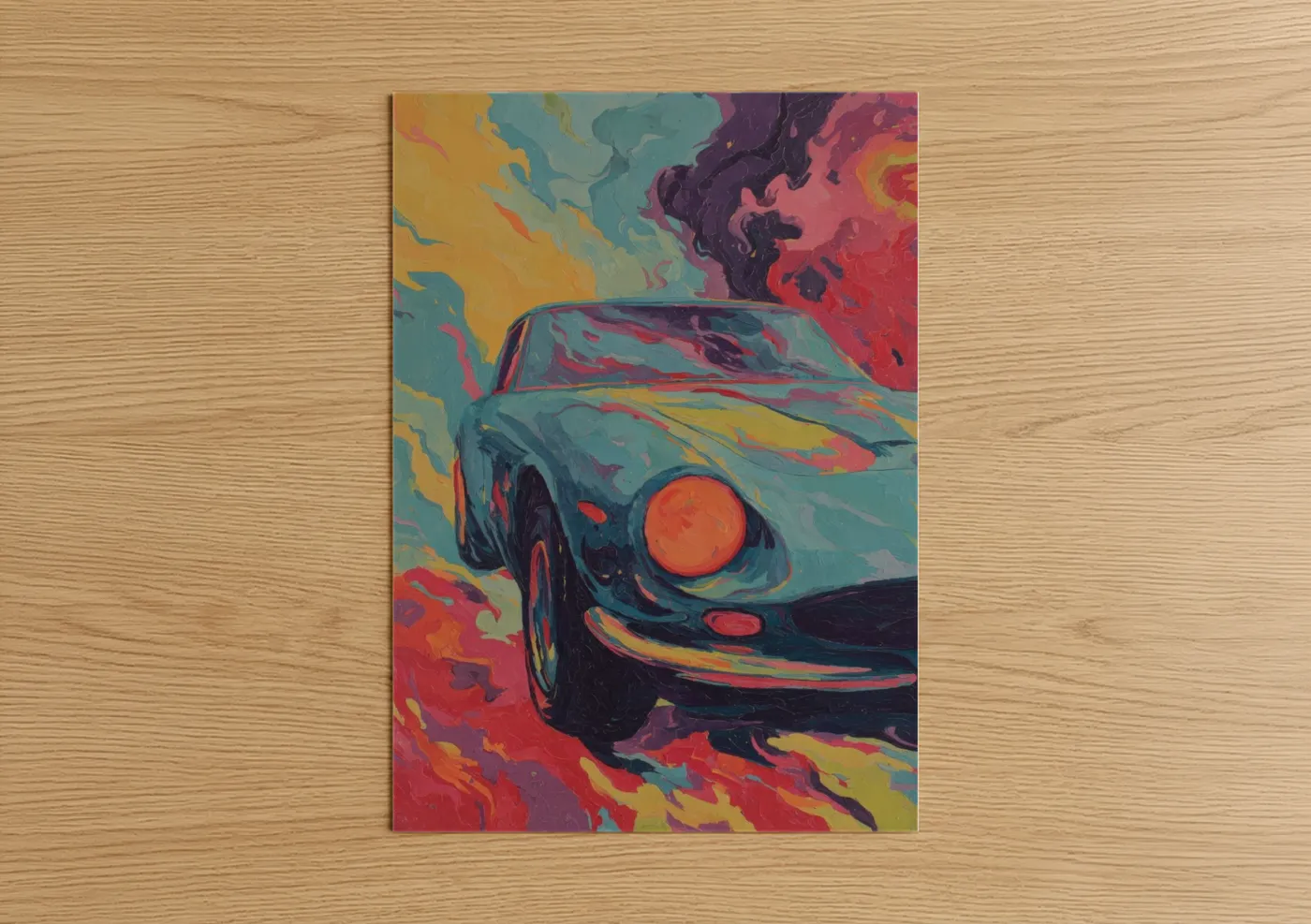 Vibrant Sports Car Pop Wall Art