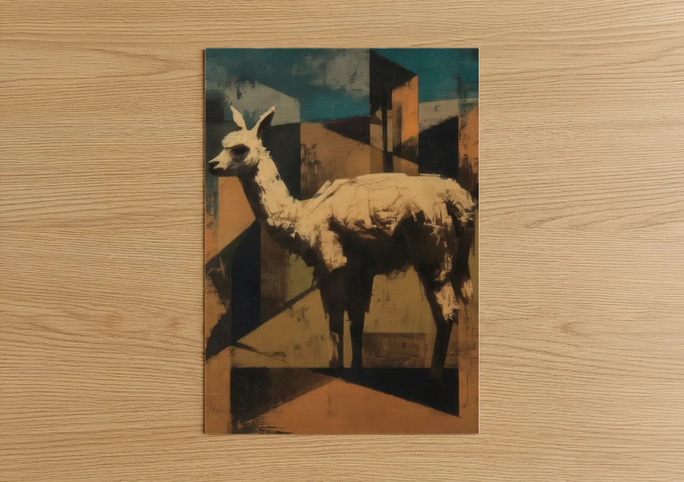 Desert Llama Modern Abstract Wall Art