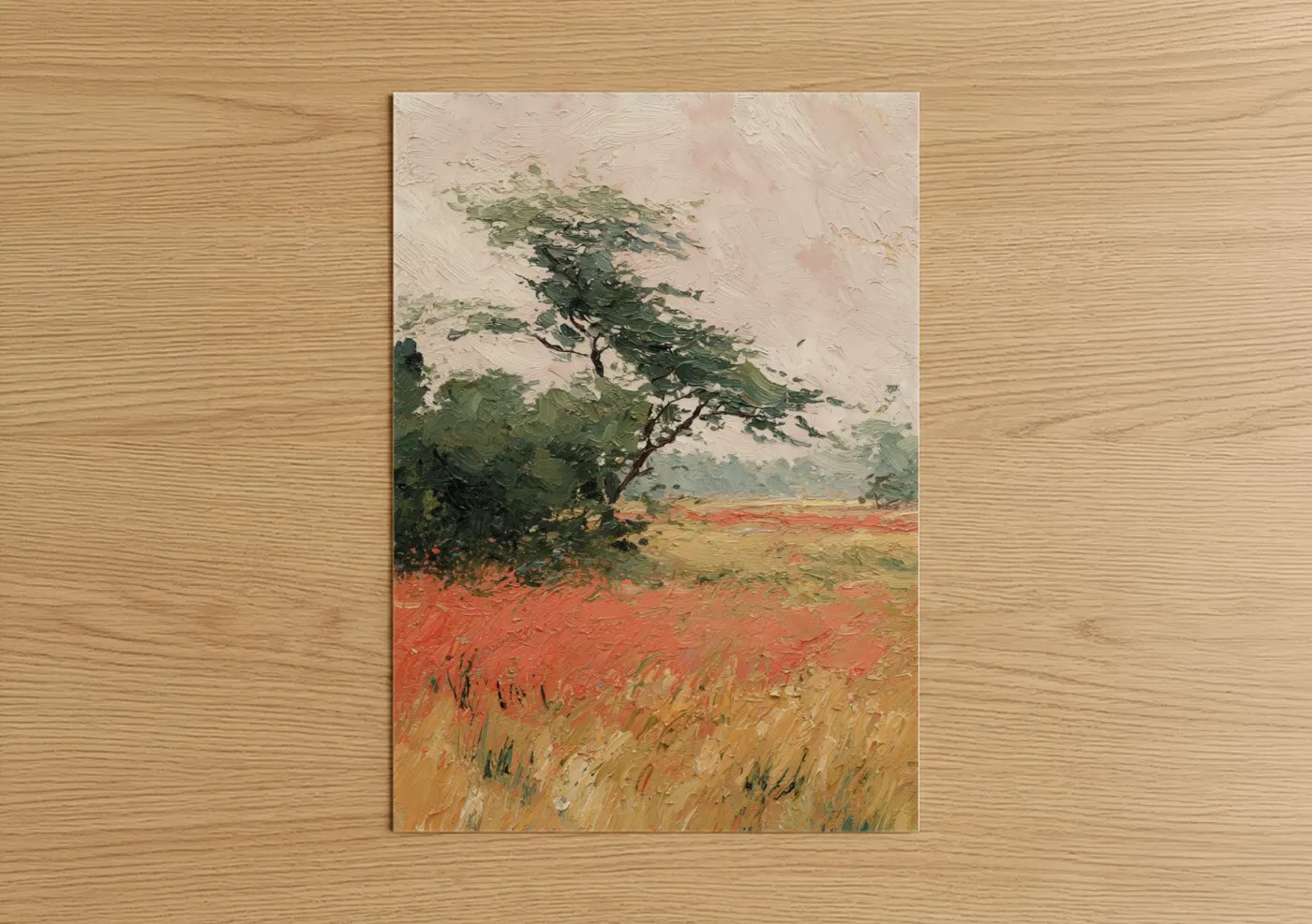 Windswept Acacia Tree Savanna Landscape Wall Art