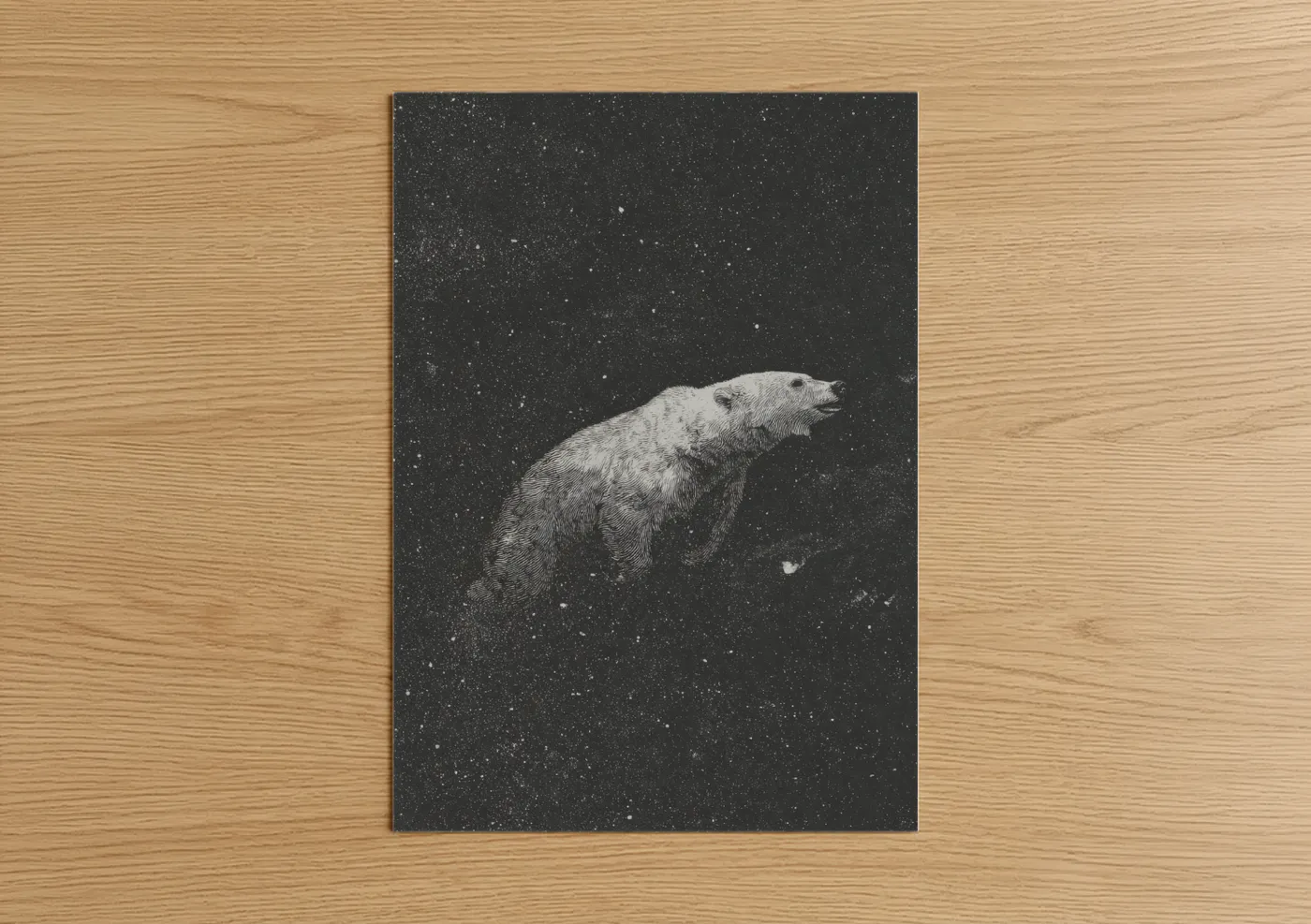 Cosmic Grizzly Bear Night Sky Wall Art