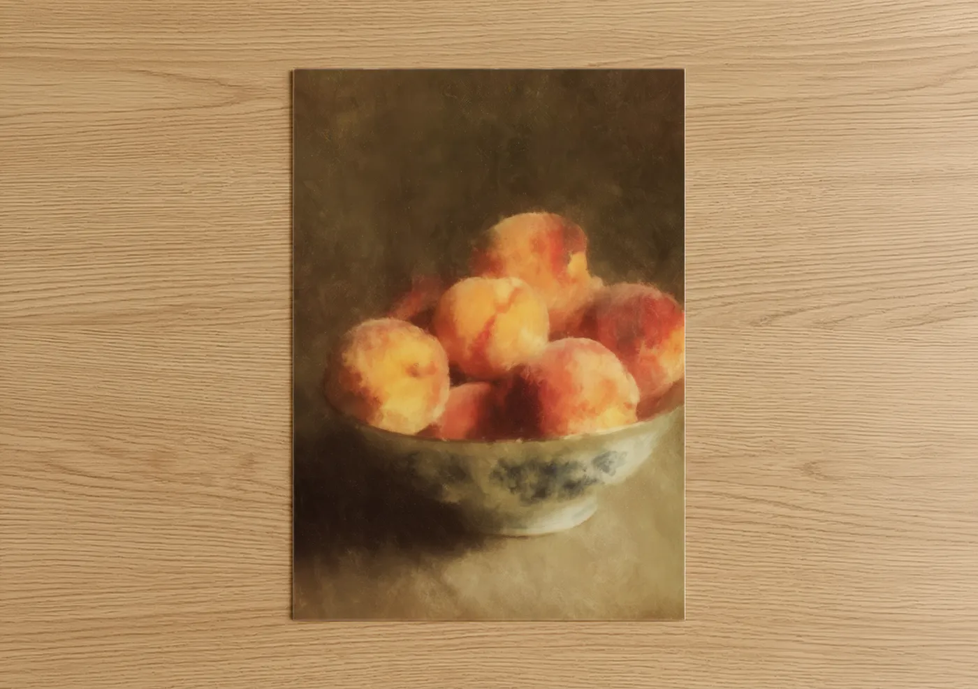 Warm Harvest Peaches Still Life Painting Wall Art