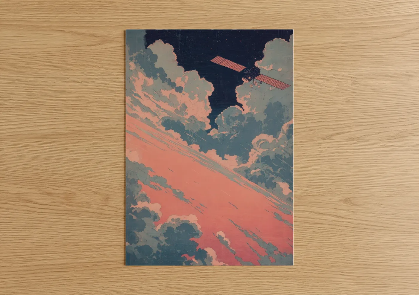 Satellite Orbital Sunrise Space Wall Art