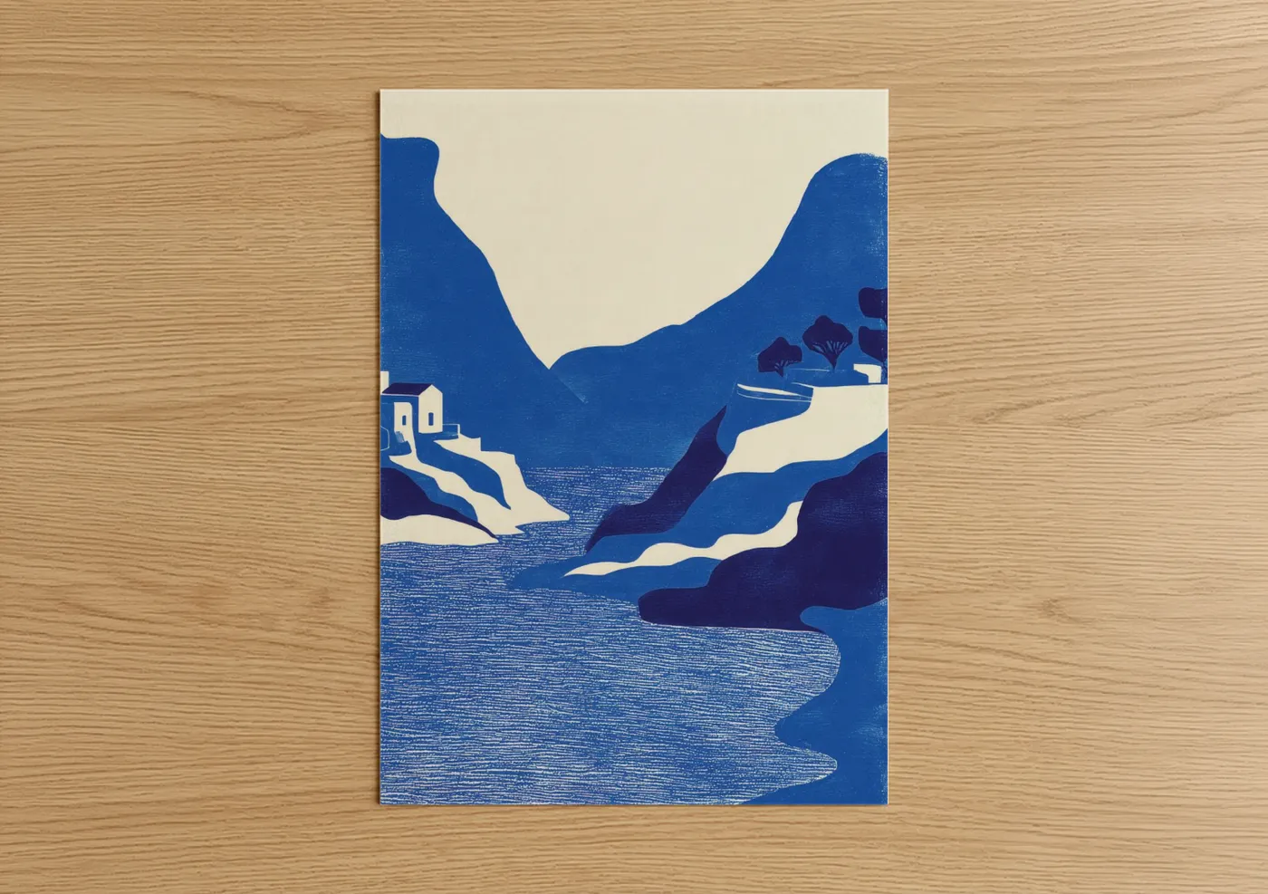 Alpine Lake Valley Landscape Wall Art