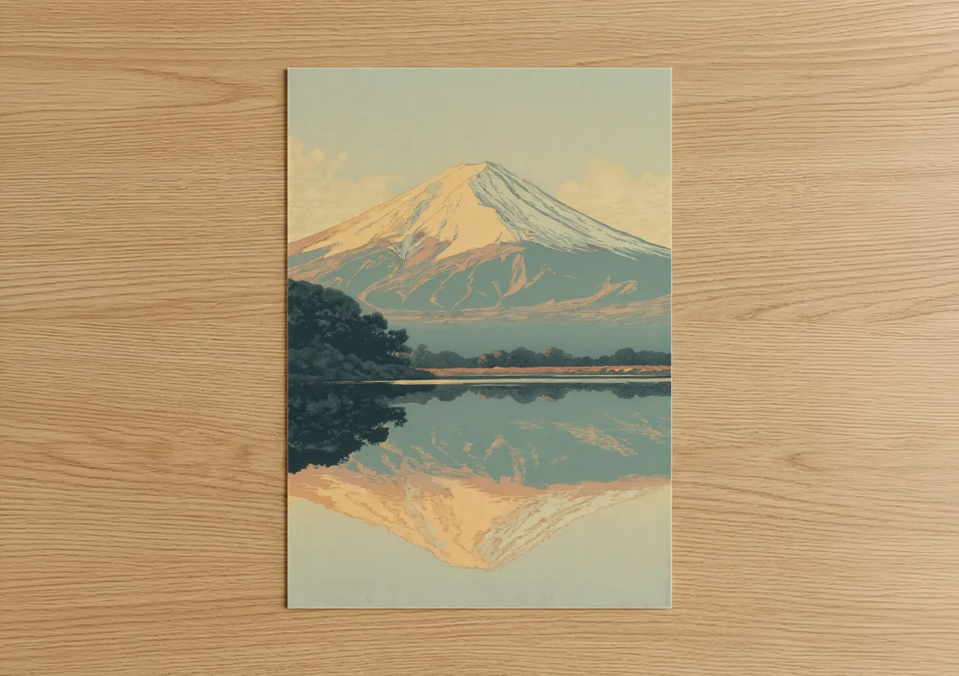 Mount Fuji Reflection Lake Landscape Wall Art